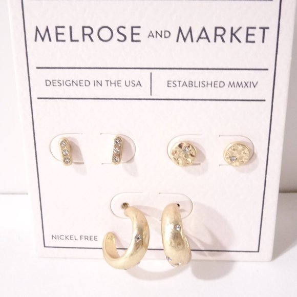 Nordstrom Melrose and Market earrings Set GOLD NWT - Picture 1 of 3
